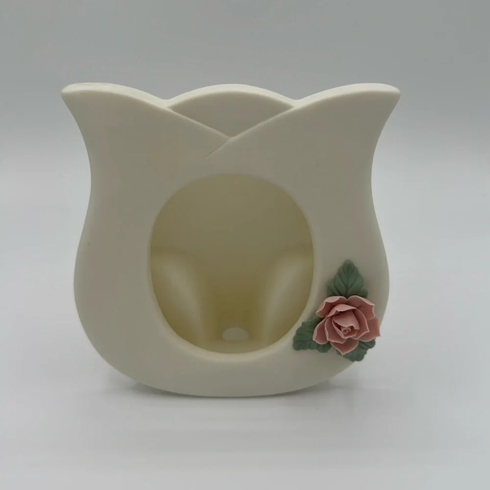 Jamestown Bisque Porcelain Tea Rose Photo Frame